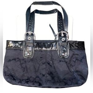 Authentic Vintage Coach SoHo Pleated Signature Shoulder Bag – Medium